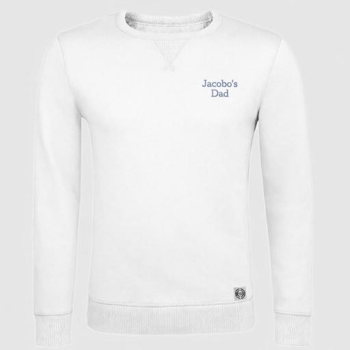 Sudadera cuello redondo clásica unisex "Customizashop" color blanco - Bordado personalizado  [2]