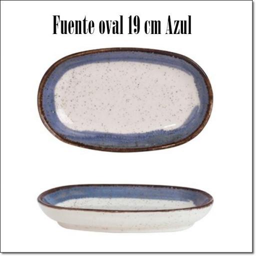 Fuente Oval Candem Azul Orgánico 19 cm