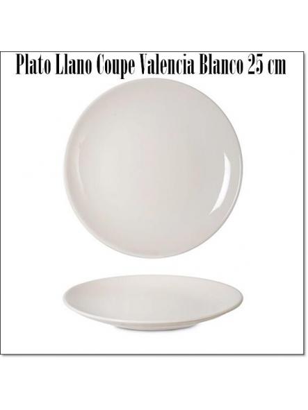 Plato Llano Coupe Valencia Blanco 25 cm
