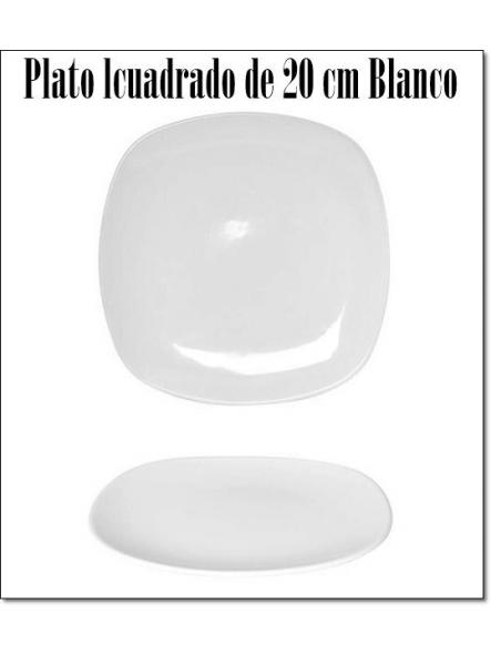 Plato Postre Cuadrado Earth Blanco 20 cm