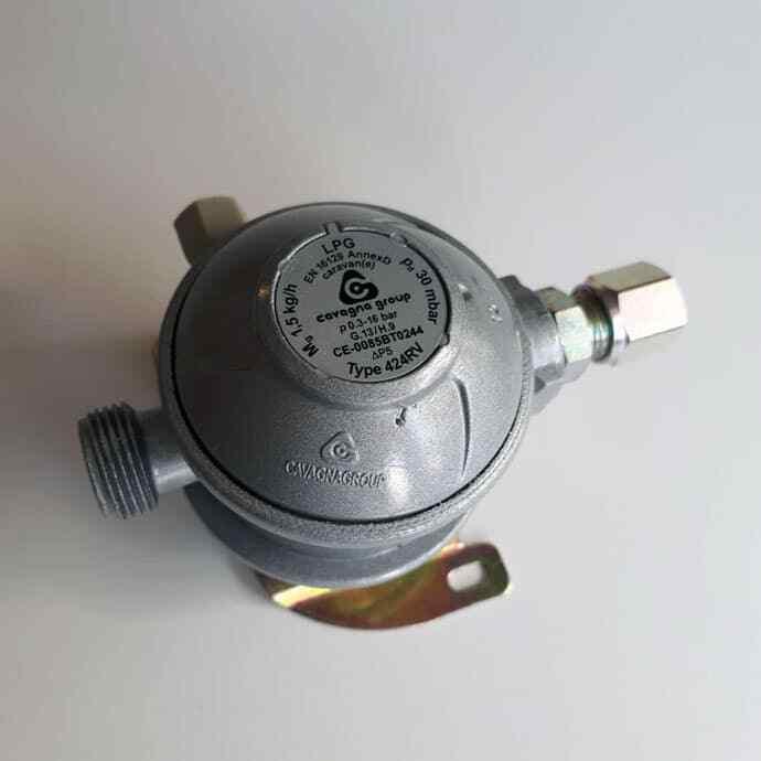 Regulador Gas Cavagna 1,2 Kg/H Test  30mbar Hermeto 8mm 20x150