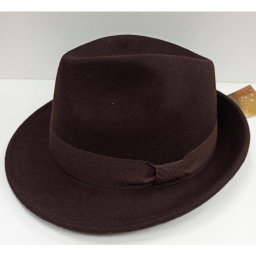 Sombrero Trilby marrón