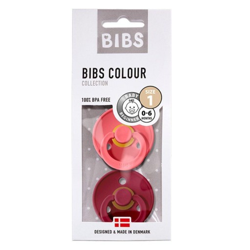 2 Chupetes BIBS Colour Round Coral/Ruby BIBS [3]