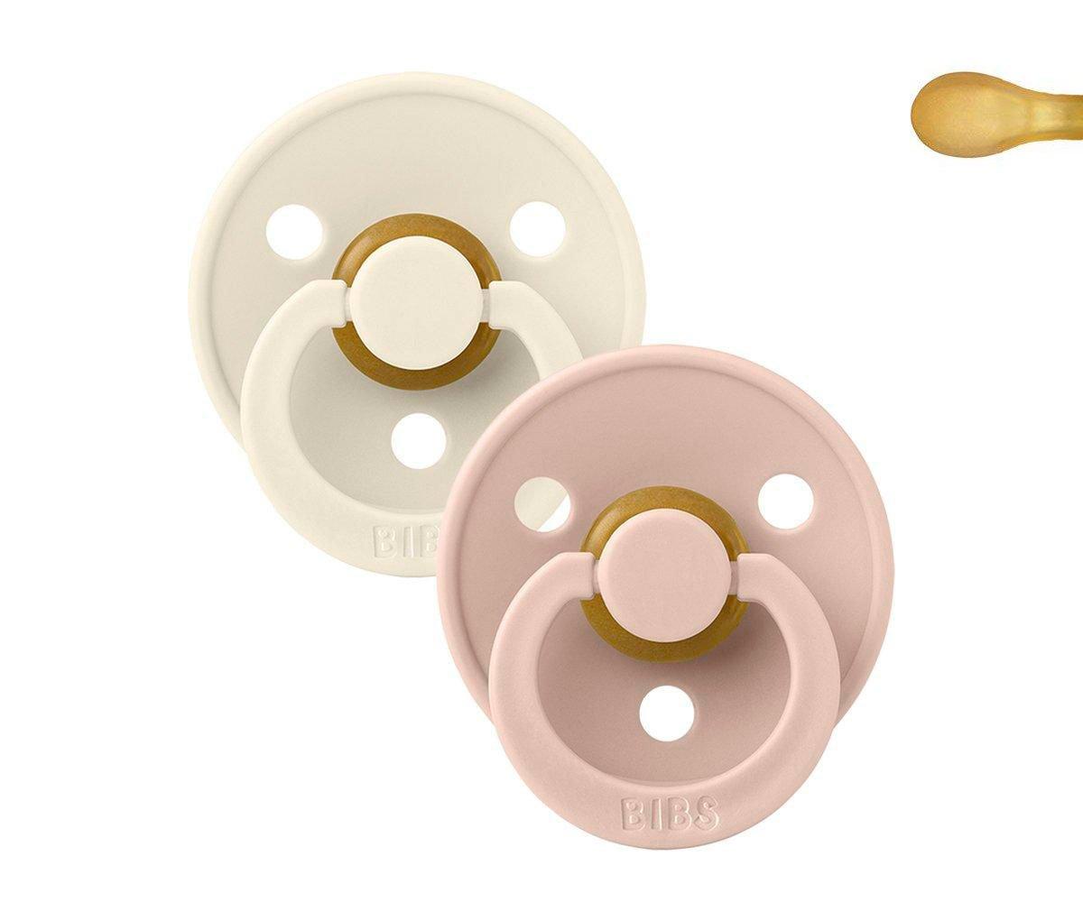 2 Chupetes BIBS Colour Simétrica Ivory/Blush - BIBS