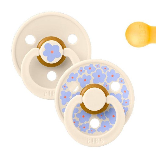 2 Chupetes BIBS Studio Colour Round Jasmine Ivory Mix - BIBS