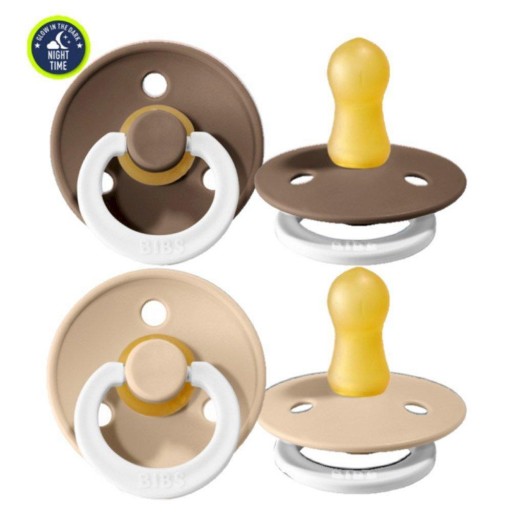 2 Chupetes Nocturnos BIBS Colour Round Vainilla/Dark Oak [1]