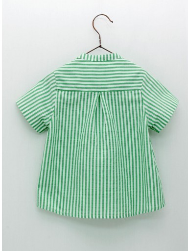 Camisa Foque rayas cuello mao color verde Brasil.  [1]