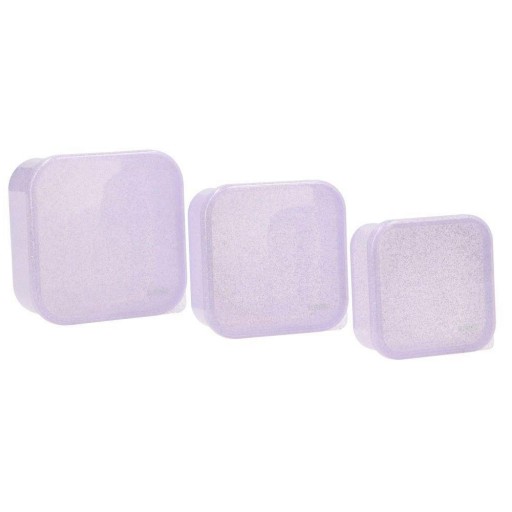 3 Cajas Almuerzo Glitter Lilac Tutete