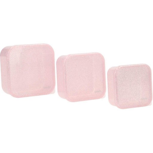 3 Cajas Almuerzo Glitter Pink Tutete