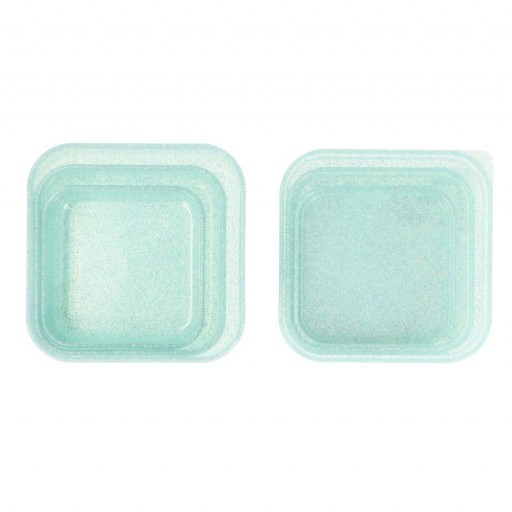 3 Cajas Almuerzo Glitter Turquoise Tutete [1]