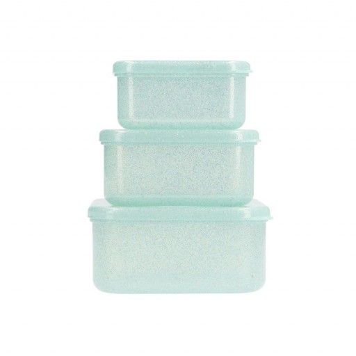 3 Cajas Almuerzo Glitter Turquoise Tutete [0]