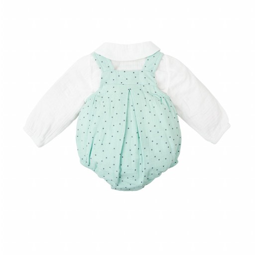 Conjunto peto bebé niño haya - color verde empolvado [1]