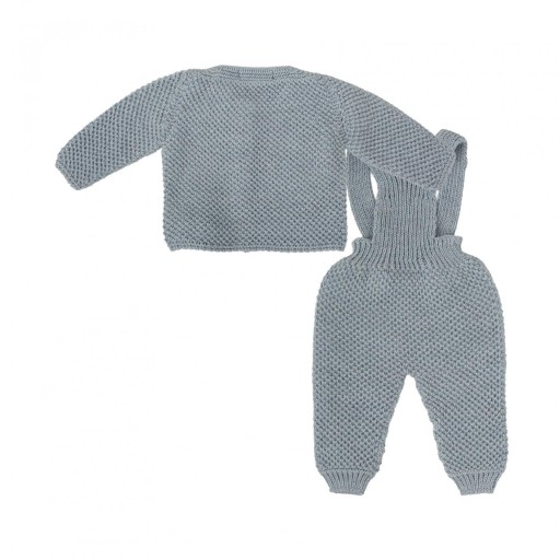Conjunto de bebé en punto Mistral azul empolvado [1]