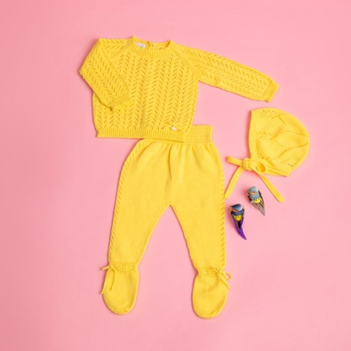 Conjunto César Blanco jubón-polaina-capota  color vainilla.  [0]