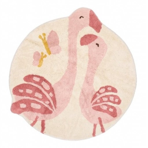 Alfombra Redonda Flamencos Rosa Little Dutch – 110 cm