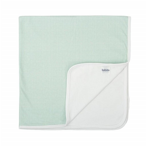 ​Manta bebé Babidu algodón reversible vichy verde [0]