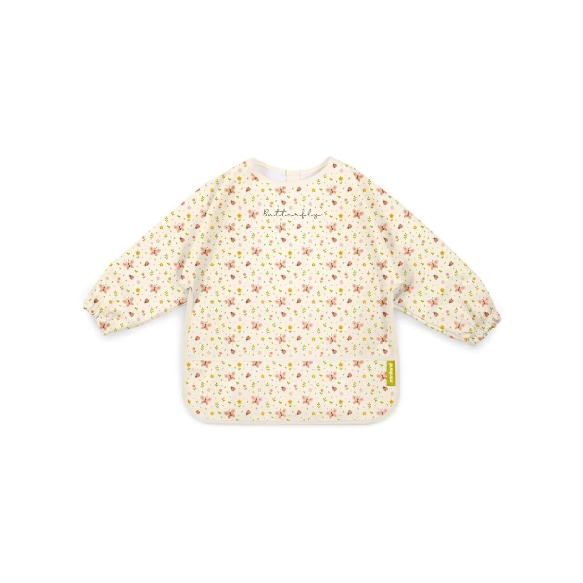 Biby Butterfly de Miniland – Babero infantil de manga larga impermeable