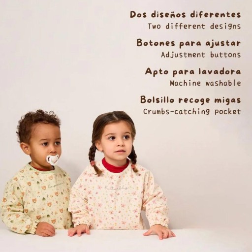Biby Butterfly de Miniland – Babero infantil de manga larga impermeable [3]