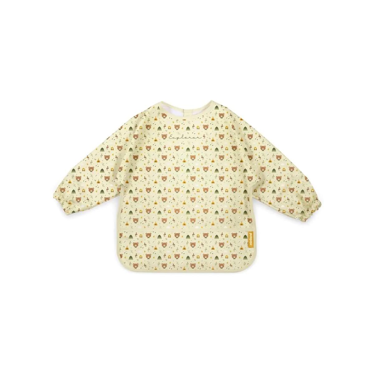 Biby Explorer de Miniland – Babero infantil de manga larga impermeable