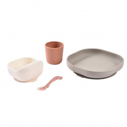 Set de Vajilla de Silicona Béaba Terracotta/Gazelle [1]