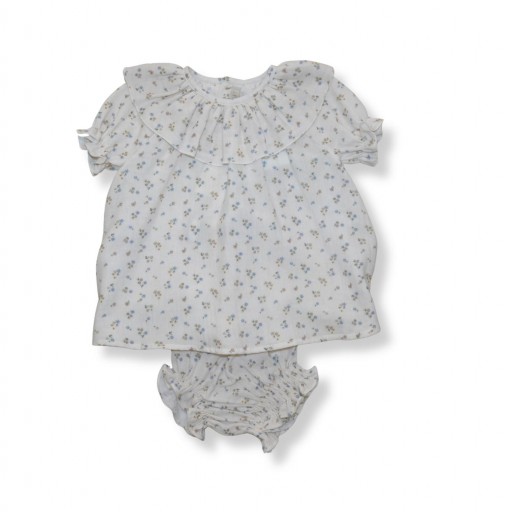 ​Conjunto bebé estampado flores con cuello volante – Paloma de la O