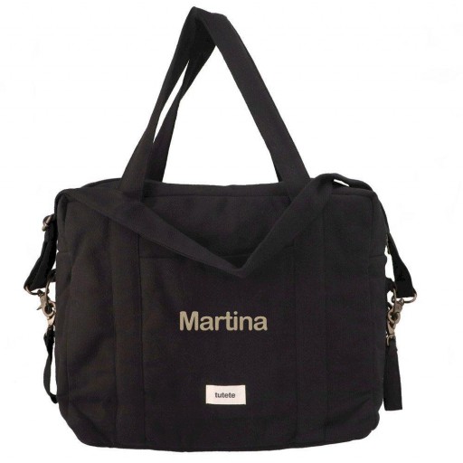 Bolso Carro Bebé Cotton Negro Personalizable Tutete [1]