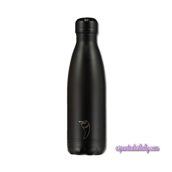 Botella Chilly´s Inox Negro Total 500 mL.