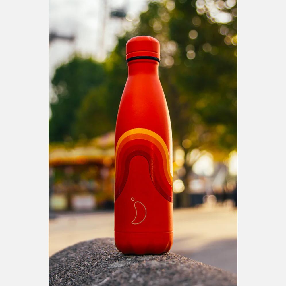 Chilly´s Bottles - Rojo Neón 260 ml. Botella térmica de acero inoxidable.
