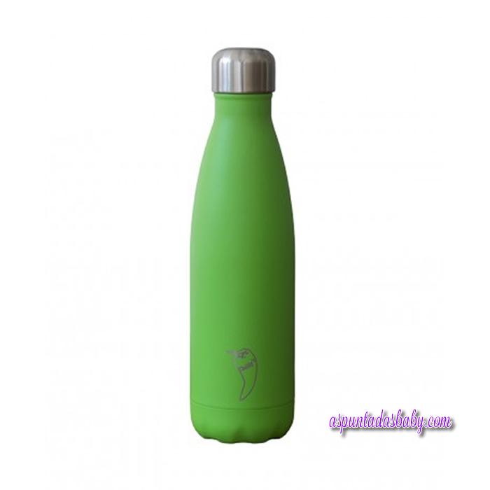 Botella Chilly´s Inox Verde Neón 500 mL.
