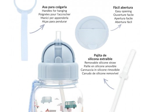 Botella Plástico City Cars Personalizable - Tutete [3]