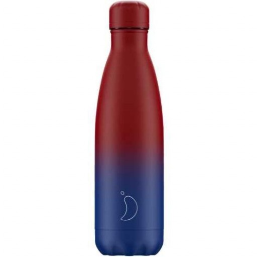 Botella Chilly´s Inox mod. Gradient Azul Mate & Roja