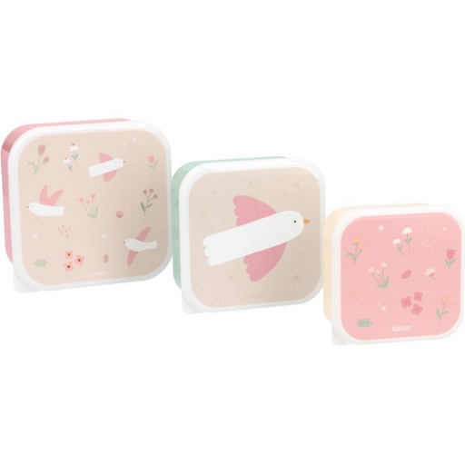 3 Cajas Almuerzo mod. Blossom Birds - Tutete