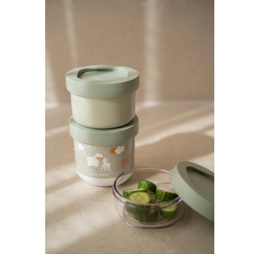 ​Set de Cajas Snack Apilables MIO – Colección Pequeña Granja Little Dutch [1]