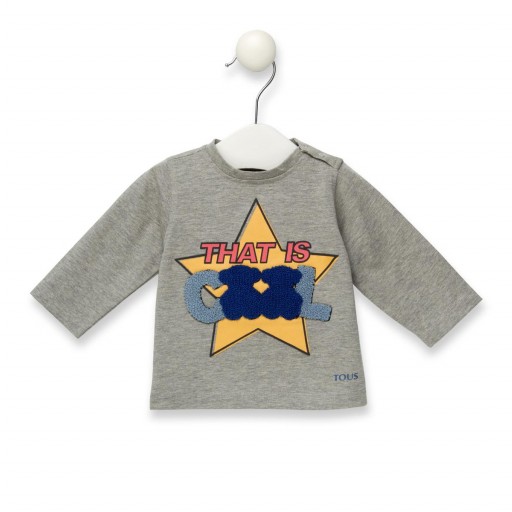Camiseta Baby Tous manga larga de niño Casual color gris. 
