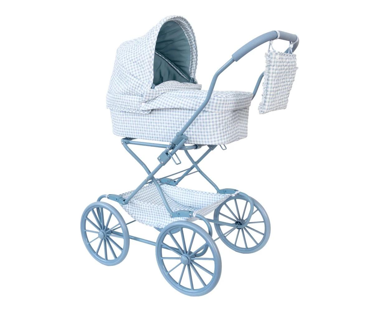 Carrito para Muñecas Vintage Vichy Blue - Monnëka