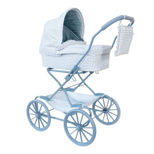 Carrito para Muñecas Vintage Vichy Blue - Monnëka
