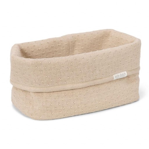 Cesta de Almacenamiento de Punto pointelle– Little Dutch - Color Puro Beige Suave
