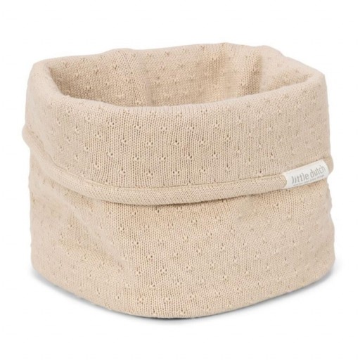  Cesta de Almacenamiento pequeña de Punto pointelle– Little Dutch - Color Puro Beige