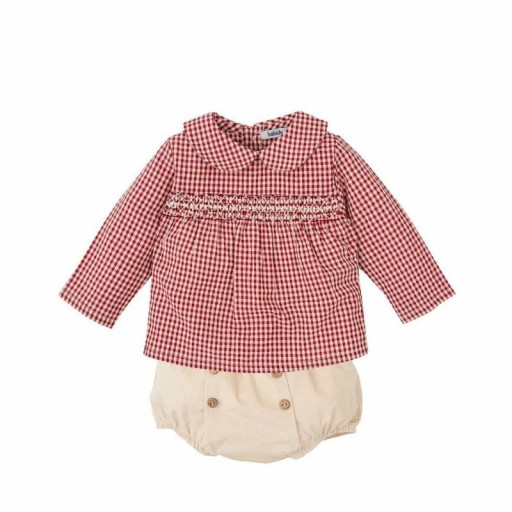 Conjunto de bebé niño con camisa vichy y short bombacho