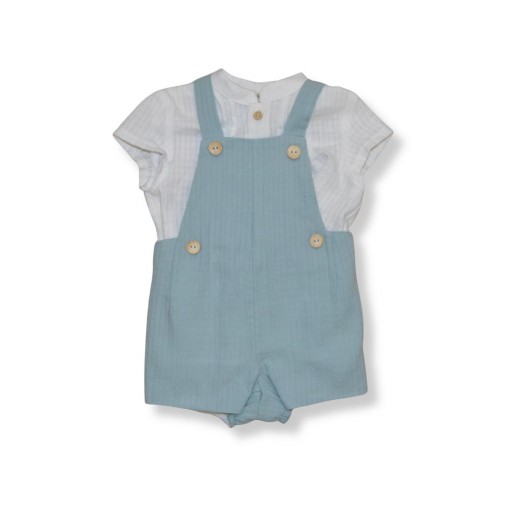 ​Conjunto bebé camisa blanca y peto verde – Maesu