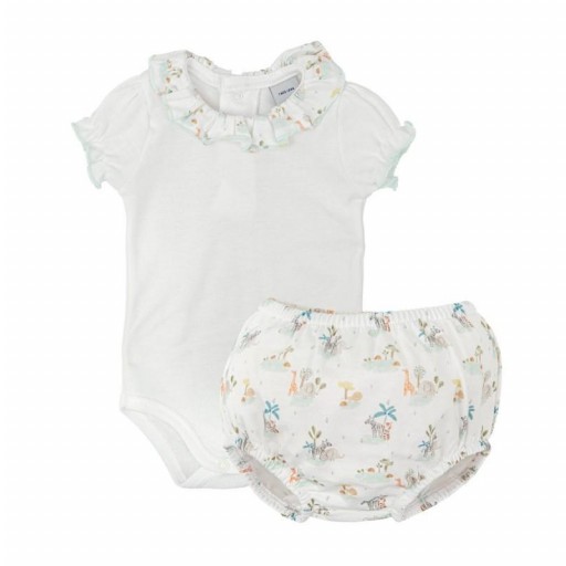 ​Conjunto bebé Babidu body y cubrepañal estampado con volante [0]