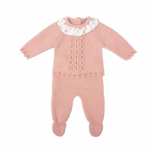 Conjunto bebé rosa empolvado de punto modelo Aurora [0]