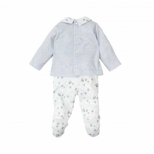 Conjunto de bebé niño de jubón y polaina con multiestampado - Color azul bruma [1]