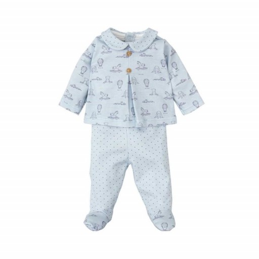 Conjunto de bebé niño de 2 piezas en azul con estampado - Color azul grisáceo