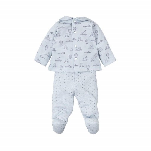 Conjunto de bebé niño de 2 piezas en azul con estampado - Color azul grisáceo [1]