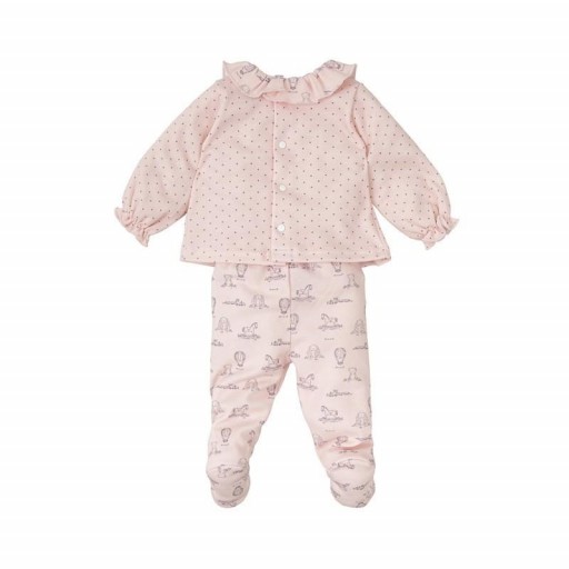 Conjunto de bebé niña 2 piezas con multiestampado - Color rosa empolvado [1]