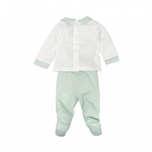 ​Conjunto bebé Babidu camiseta y polaina vichy verde agua [1]