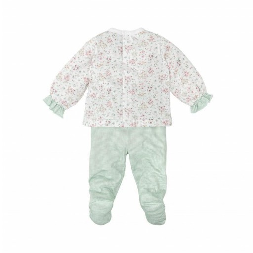 ​Conjunto bebé Babidu blusa floral y polaina vichy verde agua [1]
