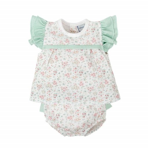 ​Conjunto bebé Babidu estampado floral con volante y braguita [0]