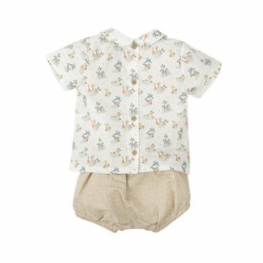 ​Conjunto bebé Babidu camisa estampado safari y cubrepañal [1]